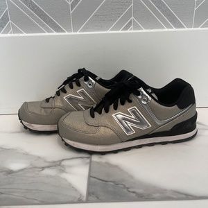 Grey and Black Shimmer New Balance 574's